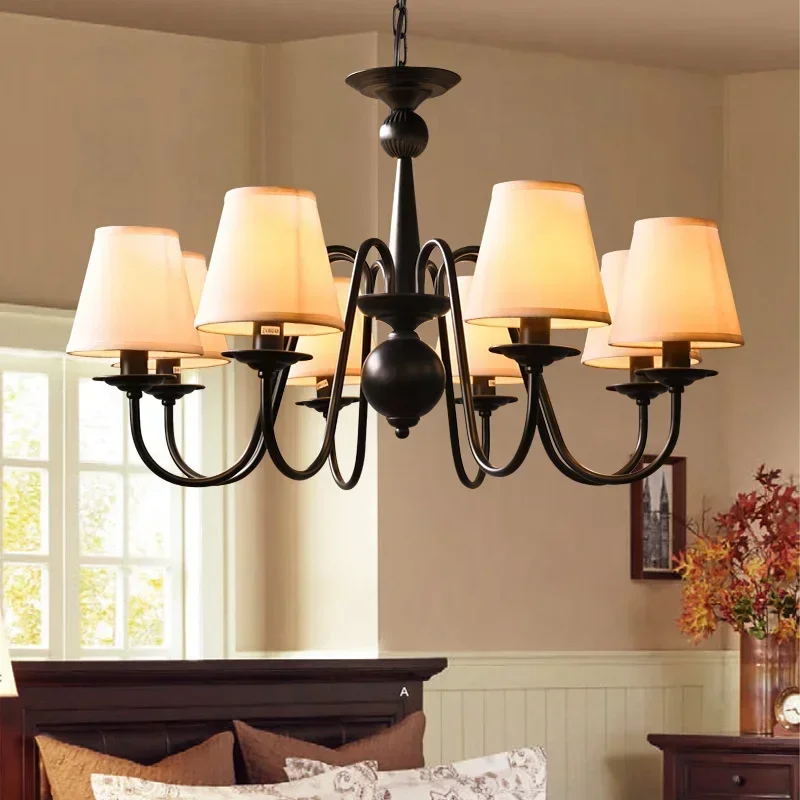 Christmas European Fashion Vintage Chandelier Ceiling Lamp 6/8 Candle Lights Lighting Fixtures Iron Home Lighting E14 Modern
