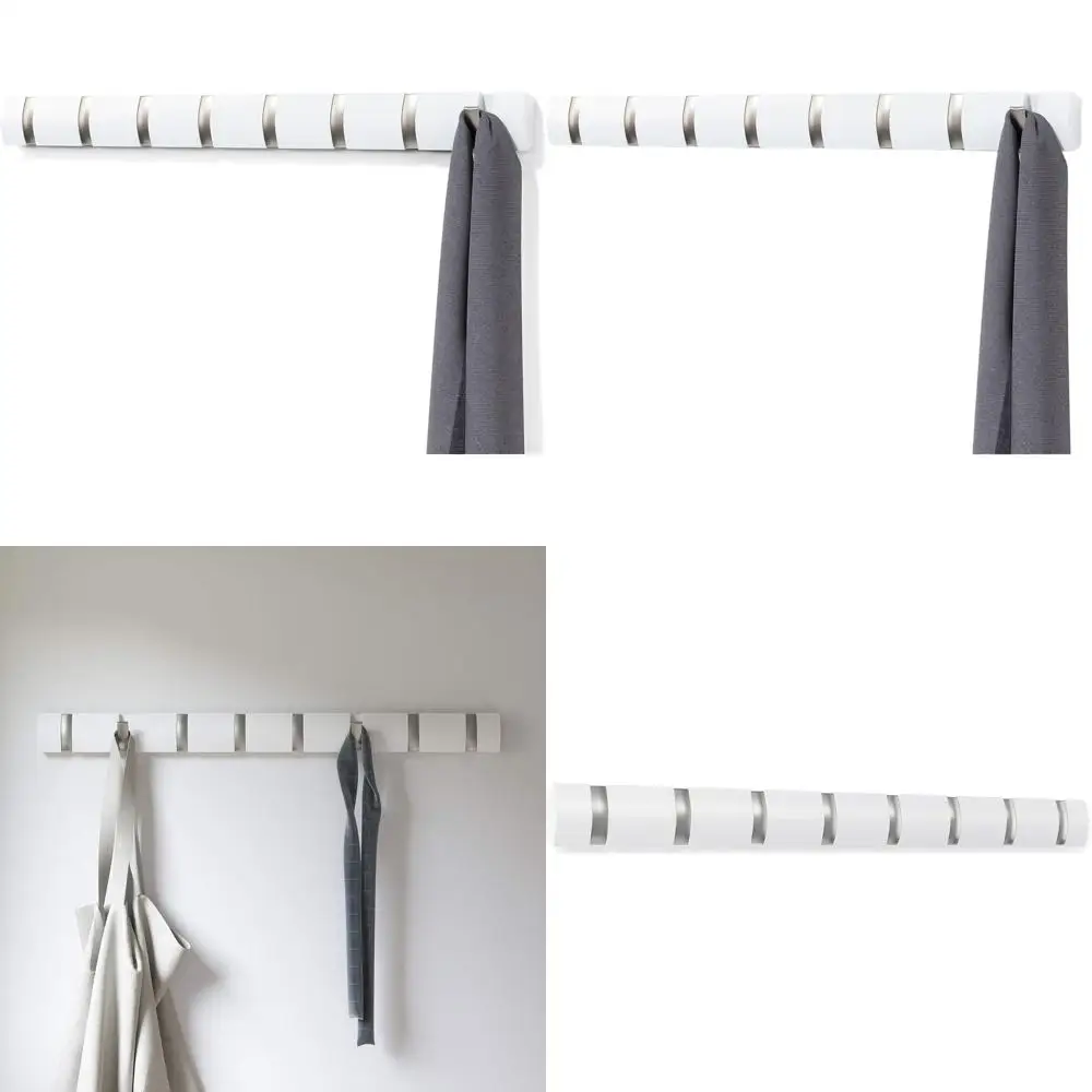 

Modern Wall-Mounted Coat Rack with 8 Hooks - Space-Efficient Storage for Hats, Jackets, Bags, Ideal for Entryways, Mudrooms, Clo