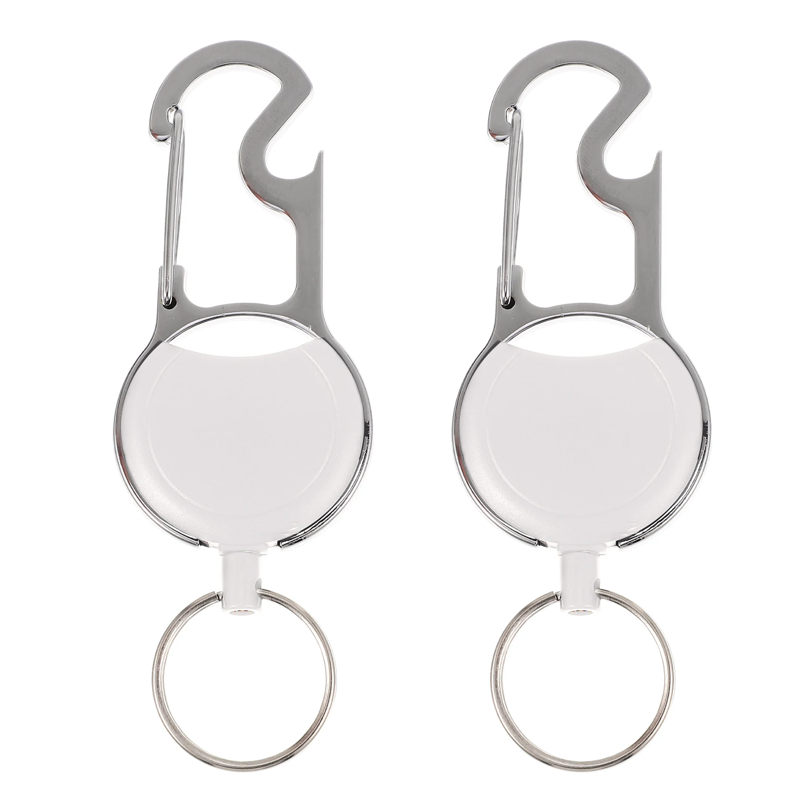 

2pcs Retractable Keychain Anti-Lost Carabiner Keychains Portable Keys Holder For Outdoor Hiking Camping Durable Alloy Plastic