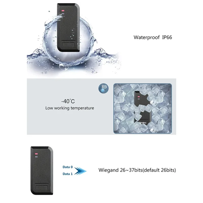

【NEW】Mifare Access Control Machine Wiegand 26/34 Output IP66 Waterproof EM Access Control