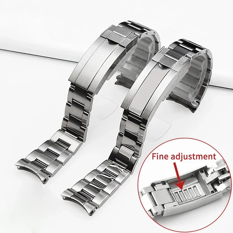 Solid Stainless Steel Band for Rolex Explorer II Watch Strap Universe Fold Buckle Men's Arc Type Special Interface Watchbands