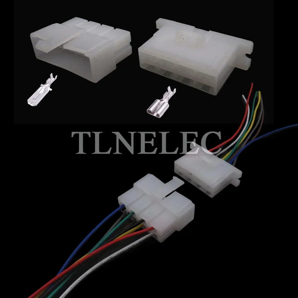 8 Pin Way Auto Wiring Terminal Connector with Wires Car White Wire Sockets 6110-4583