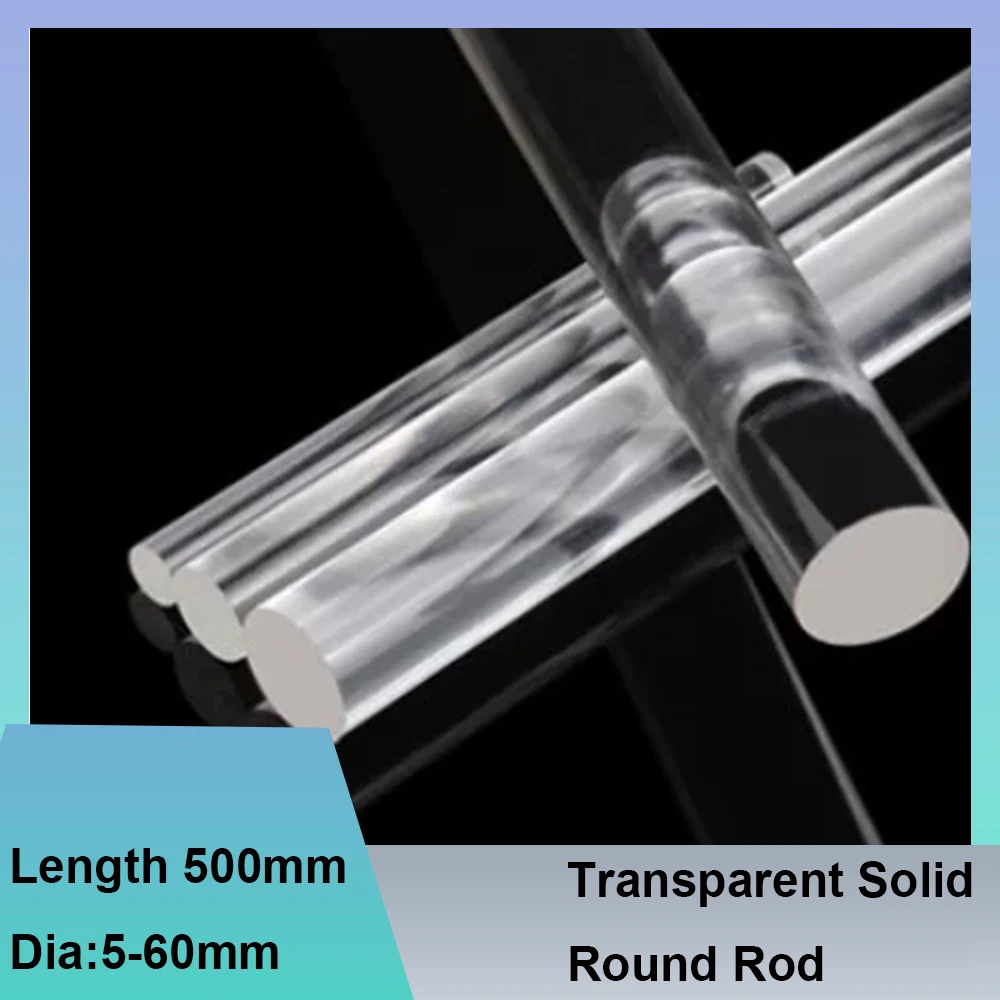 Length 500mm Transparent Solid Light Guide Round Rod Not Easy To Break Decor Holders Jewelry Photography Accessories