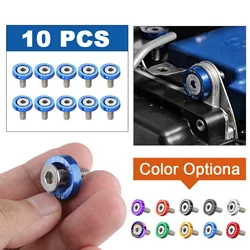 10PCS For Car License Plate M6 Screws Fasteners Fender Washer Bumper Engine Concave Universal Car Styling