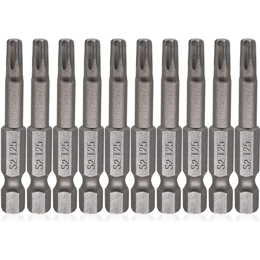 

10Pcs/set Alloy Steel 50mm Long Torx Screwdriver Bit 6.35mm Hexagon Handle T20 Magnetic Tip Screwdrivers Drill Bit Hand Tools