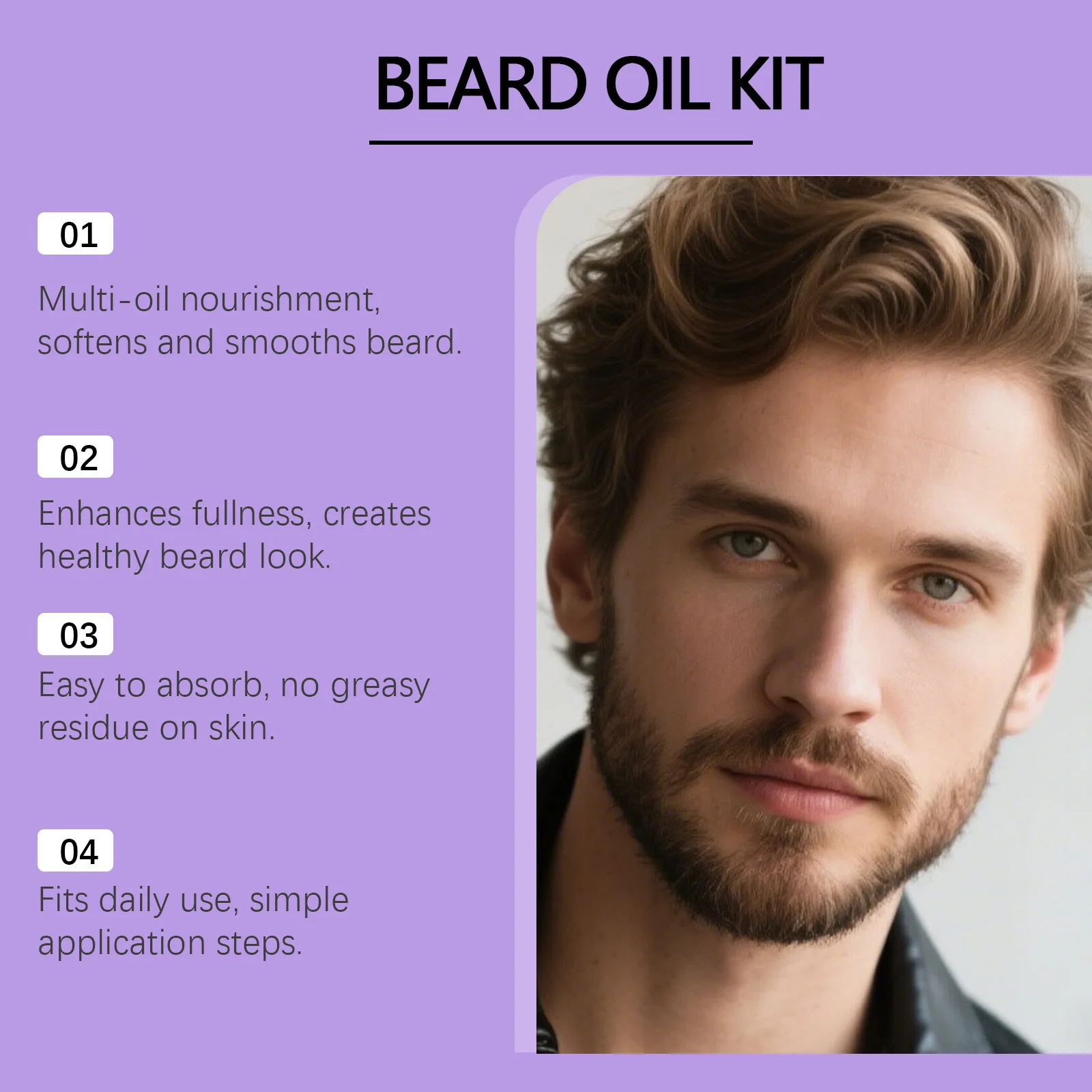 مجموعة زيوت العناية باللحية من رجل القمر الشرقي تحسين الإنزلاق وتقليل الاحتكاك وتدوم طويلاً، مجموعة هدايا عيد الميلاد الناعمة للتحكم في الزيت، مصل نمو اللحية #4