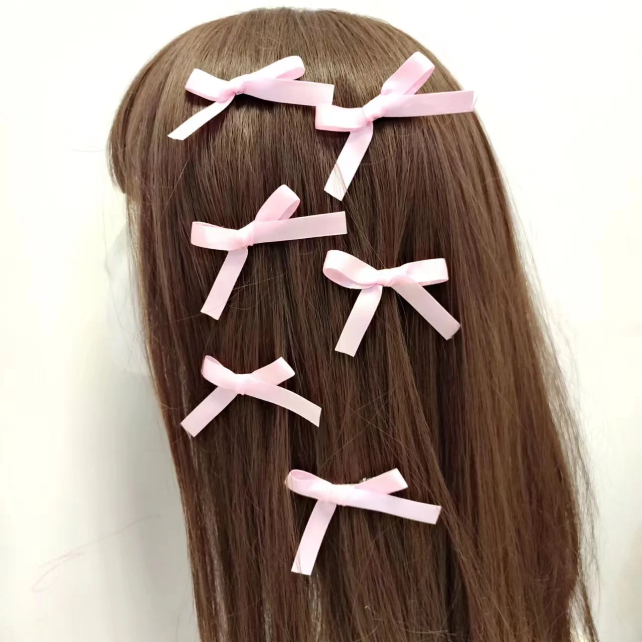 2Pcs Pink Small Bow Girl\'s Braided Hair Accessories Ballet Sweet and Spicy Mini BB Clip Summer Personalized New Hair Accessories