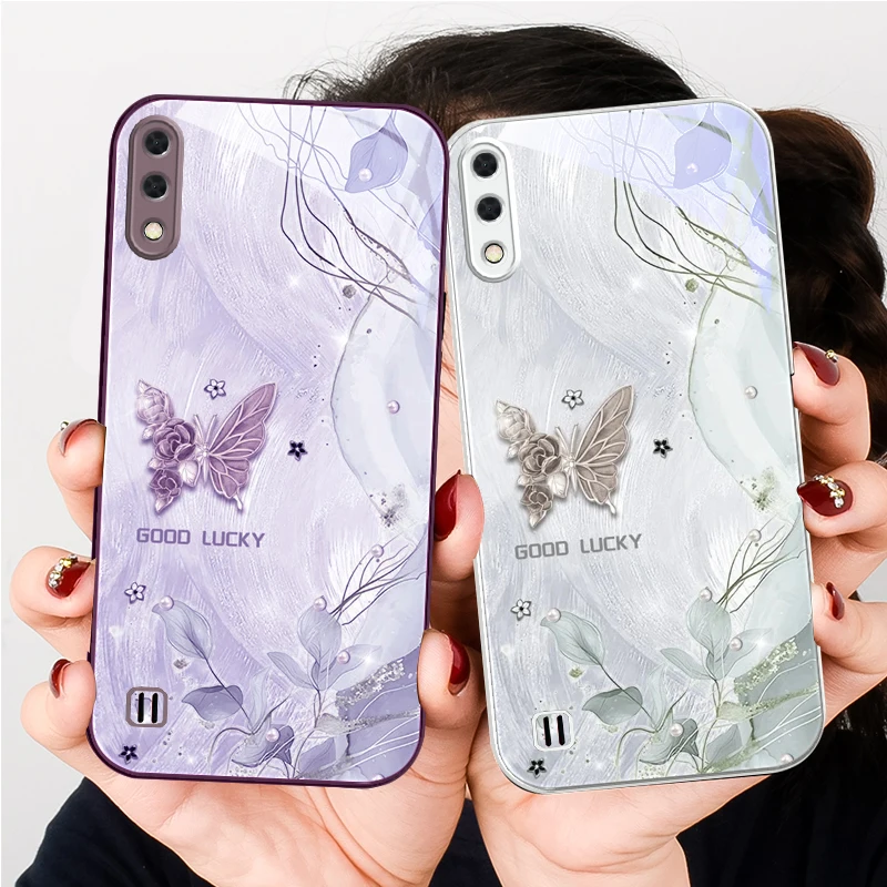 

Rose Fashion Butterfly For Samsung A01 02 A03 Core 04 05 06 10 12 A13 14 5G 15 16 M02 12 Note 8 9 10 20 glass Ultra phone case