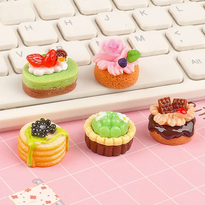 5pcs Cute Mini Fruit Cake Resi - Jewelry Making Desk review and price