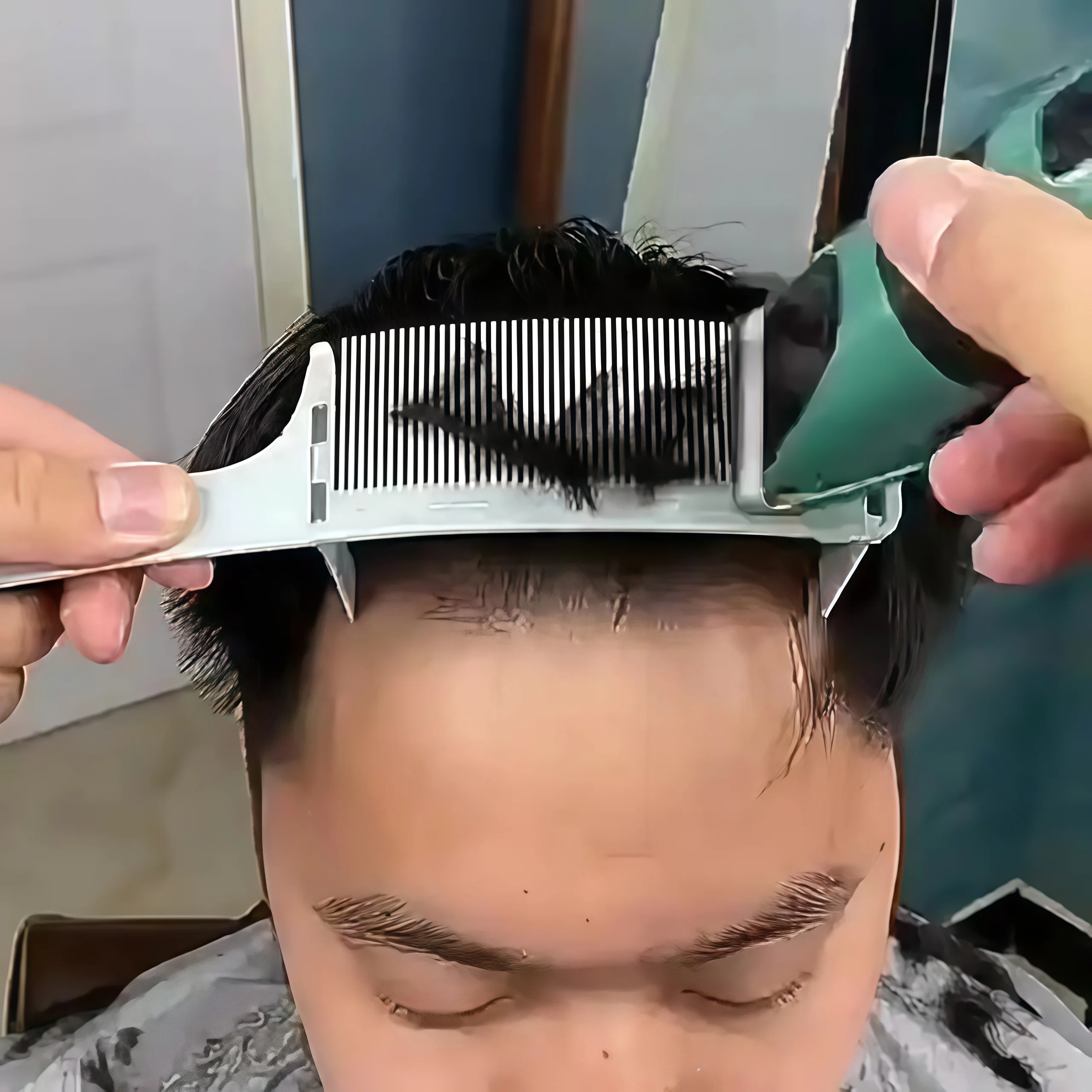 

Парикмахерская расческа для мужчин, антистатическая термостойкая регулируемая изогнутая расческа для позиционирования и расческа с плоским верхом, парикмахерская расческа для выцветания