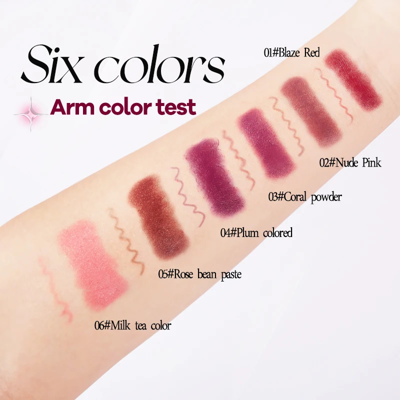 2 In 1 Lip Liner And Lipstick Pen Matte Finish Long Wearing Sexy Red Non Transfer Rotating Pencil Double Headed Makeup Cosmetics