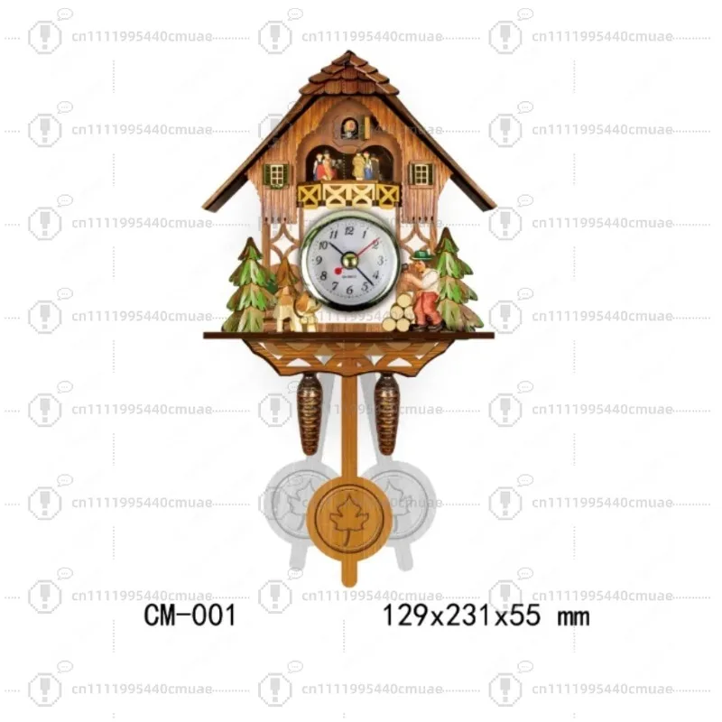 Cuckoo wall clock cooing alarm clock Nordic retro style clock, can not tell the time