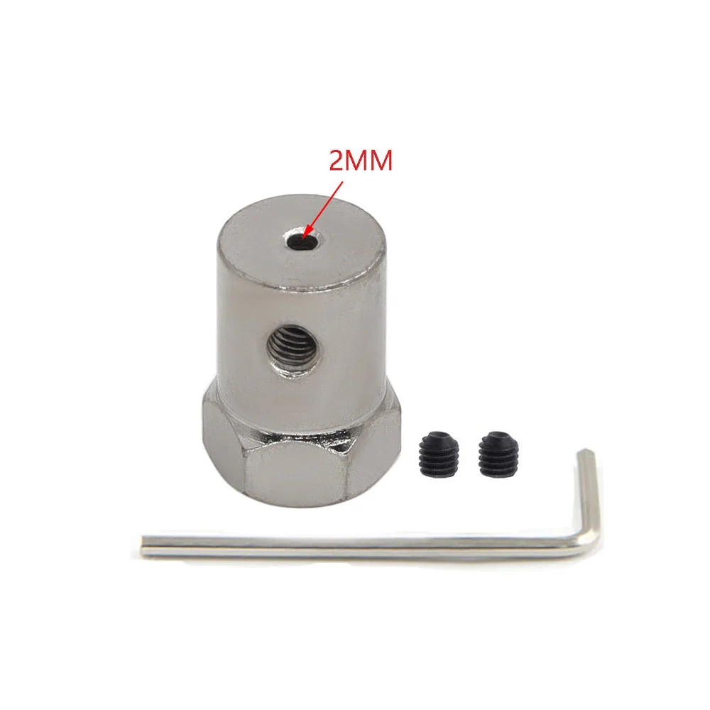 1pcs Plating Rigid Coupling 2/3/3.17/4/5/6/7/8mm Electroplated Iron Shaft Hex Coupler For Car Toy Robot