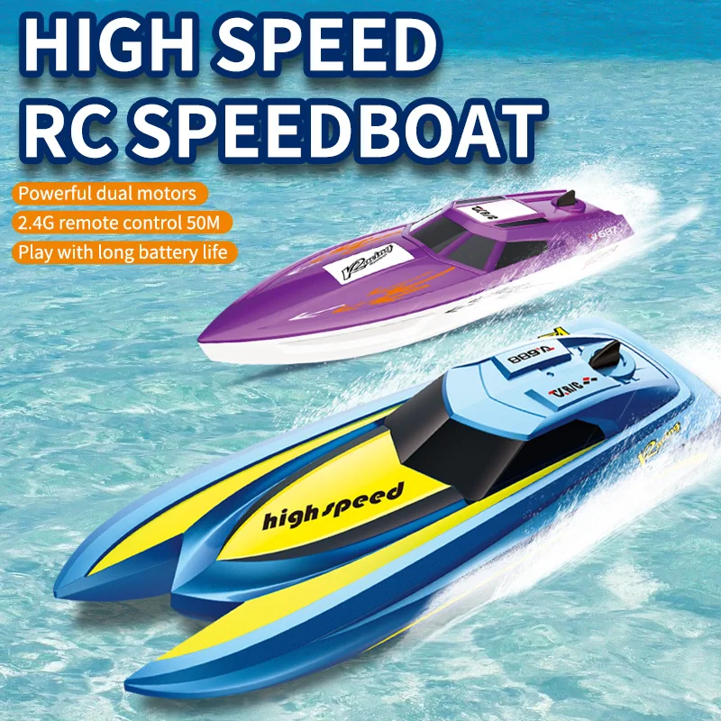 Rc Boat 2.4G impermeabile doppio motore telecomando Racing Ship Wireless Electric RC Water Speed Boat giocattolo modello per bambini per ragazzo