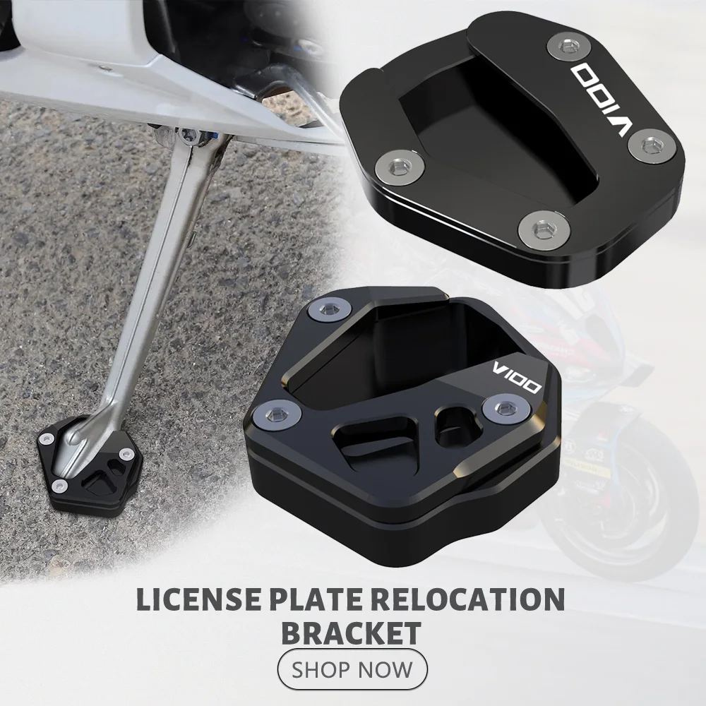 2023 2024 لـ Moto Guzzi V100 V 100 Mandello S حامل جانبي تكبير مسنده دعم أكبر تمديد ملحقات الدراجة النارية