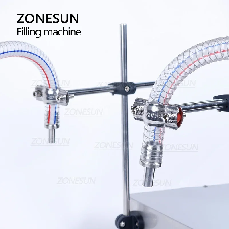ZONESUN ZS-DP622W Semi Automatic Hand Sanitizer Perfume Shampoo Weighing Filling Machine Double Nozzles Water Bottle Filler