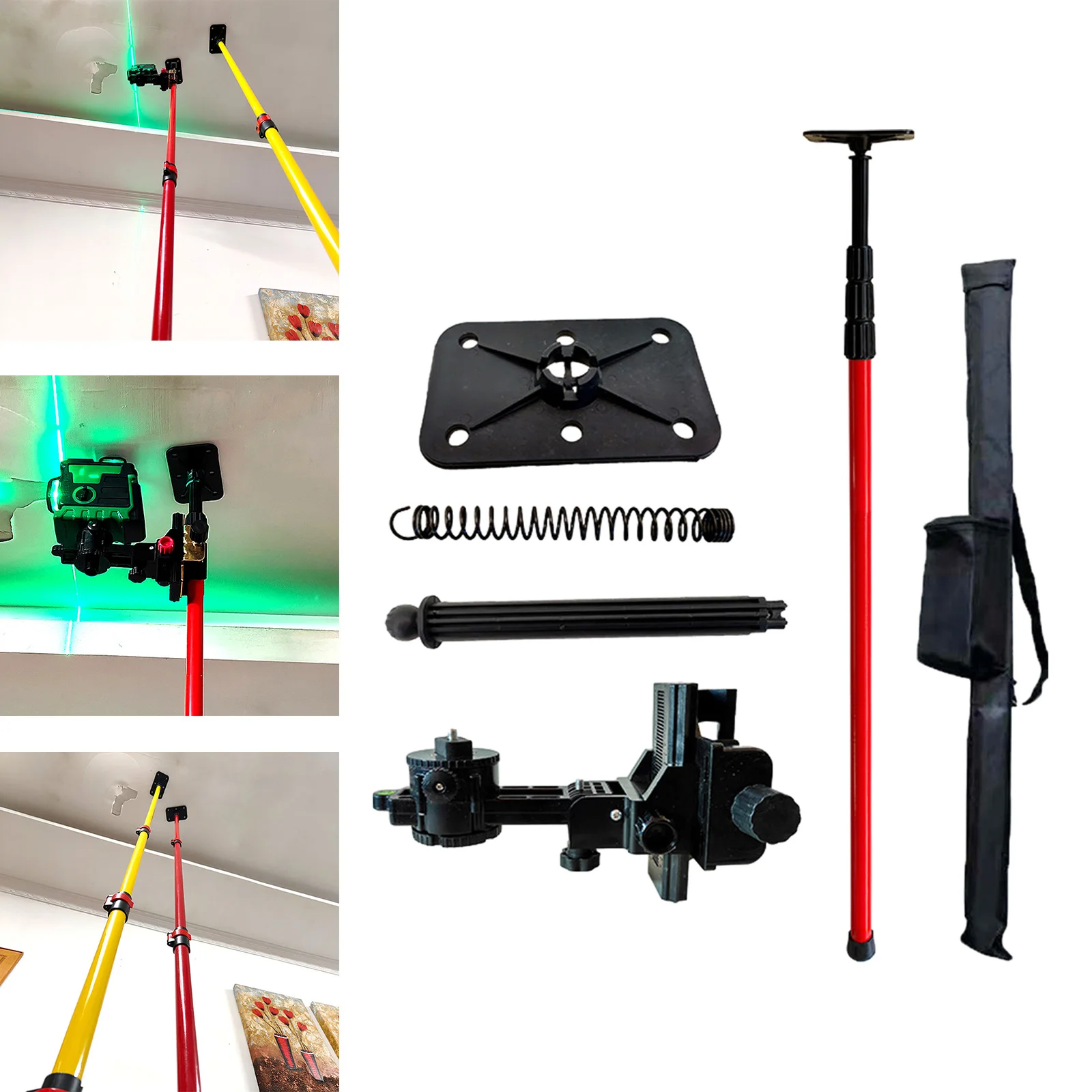 nivel laser estender suporte haste telescopica suporte de elevacao bandeja polo suporte infravermelho acessorios estaveis universais 12m a 4m 01