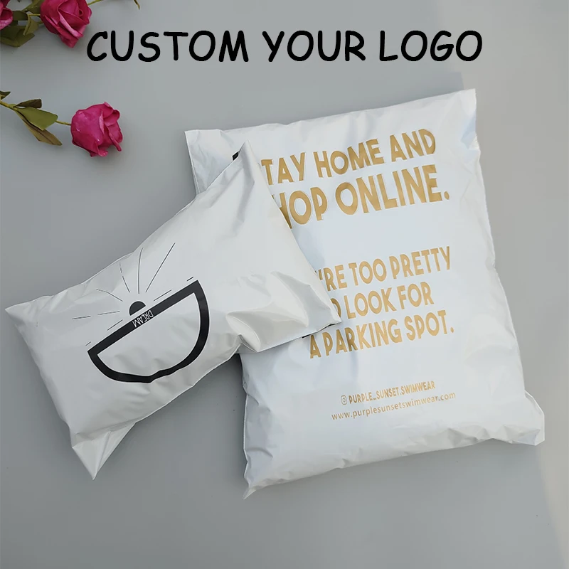 Custom Logo Packaging White Courier Bags Self-Seal Adhesive Jewelry Small Item Packaging Poly Envelope Mailer Postal Mailers