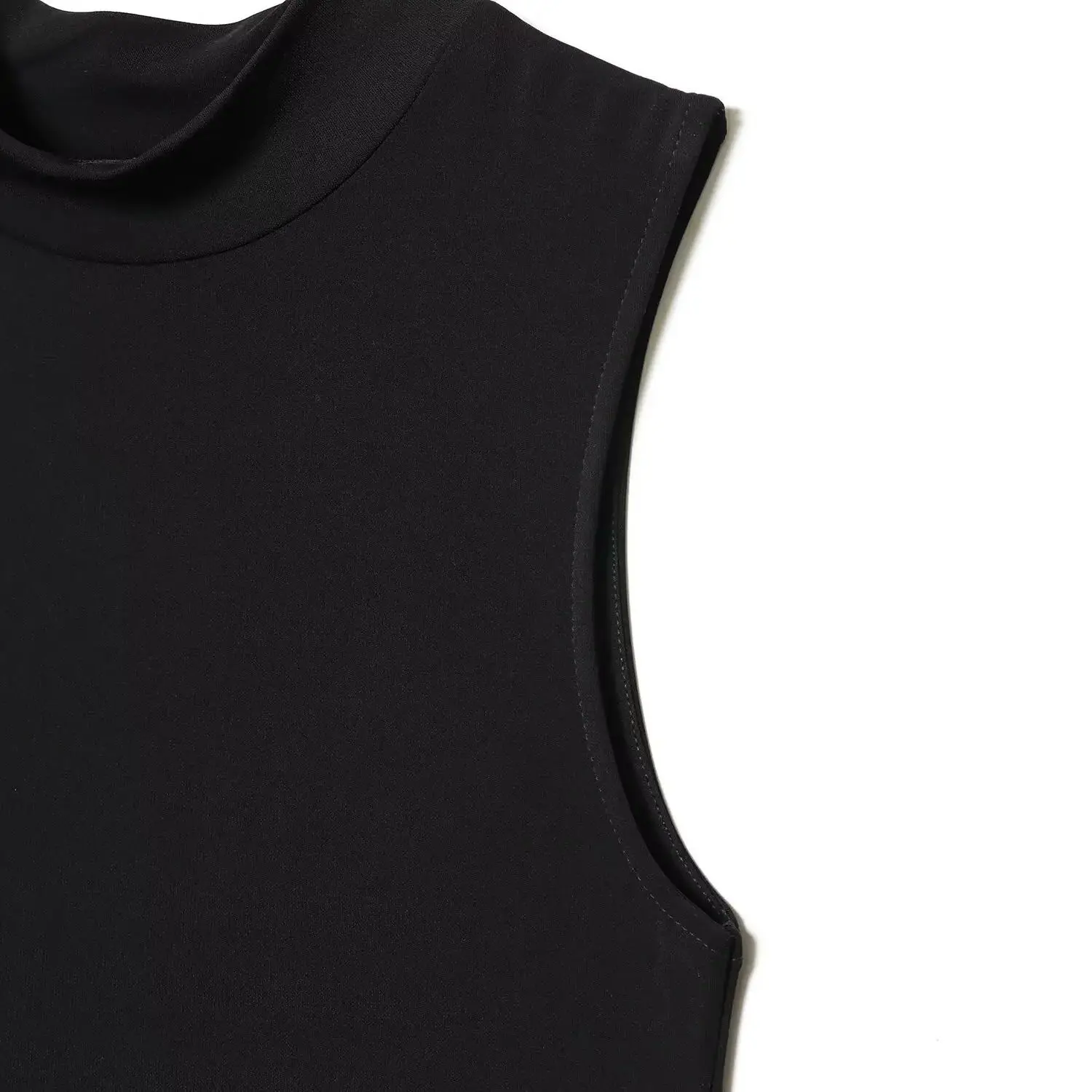 디이지 여성 2025 겨울 신상 멀티 컬러 오픈 디자인 민소매 드레스 시크 스탠드 칼라 주얼리 드레스 베스티도스 무헤르