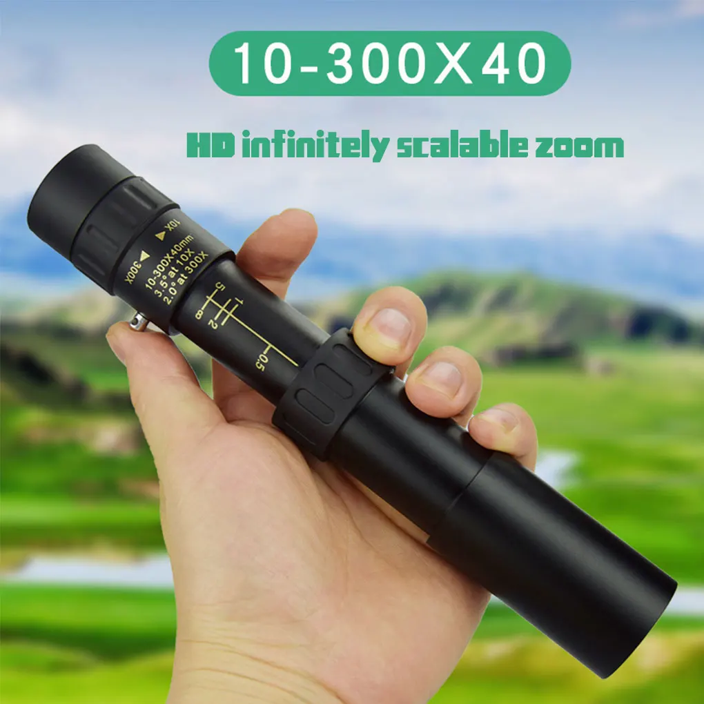 Monocular profesional 10X-300X, minitelescopio telescópico lavable y reutilizable con zoom, a prueba de humedad, repuesto para acampada