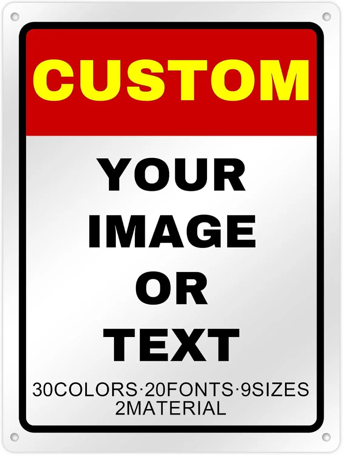 Signs Outdoor Metal Indoor Custom Sign Customized for Office Business Home Workplace Delivery Street Shop Yard Add Your Own Desi