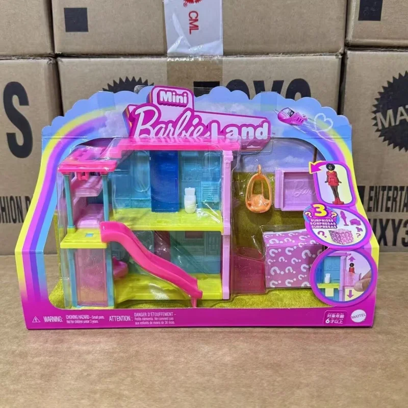 in stock Original HYF44 Mini Barbi e Mansion - Minimalist Vacation Style Set Diy Accessories Dream House Toys fans Birthday gift