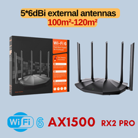 WIFI 6 Gigabit Router AX1500 RX2 Pro 1500mbps Dual-Band Wireless Repeater 2.4G&5Ghz AX1500 Tenda Internet WIFI MESH Router