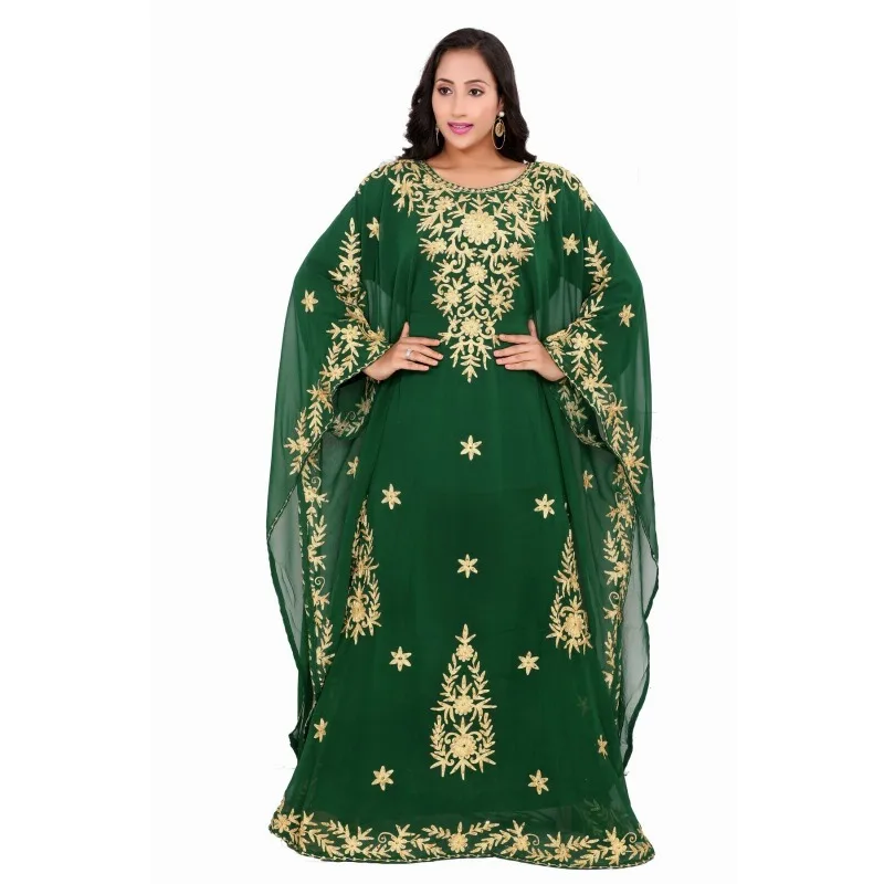 Green Moroccan Dubai Kaftano Jenna Abaya Very Fancy Long Dress Fashion Trends