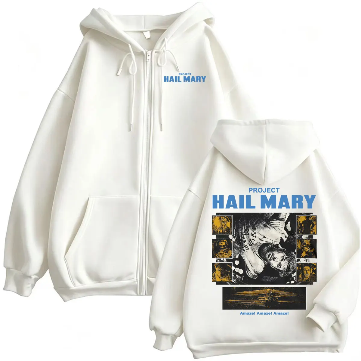 Project Hail Mary Zipper Hoodies Ryan Gosling 2026 Filmklassiker Sweatshirt Jacke Mäntel Herren Damen Harajuku Gothic Zip Up Hoodie – Detail 7
