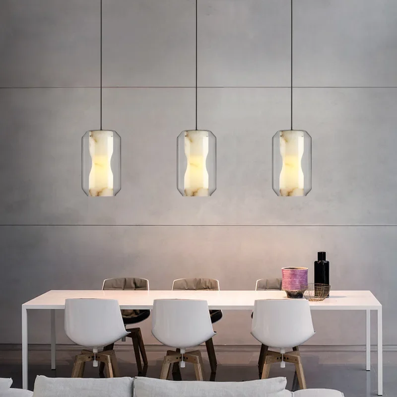 2027 Nordic Very Simple Glass Pendant Lights Applicable To Bedside Living Room Bedroom Corridor Staircase Kitchen Chandeliers