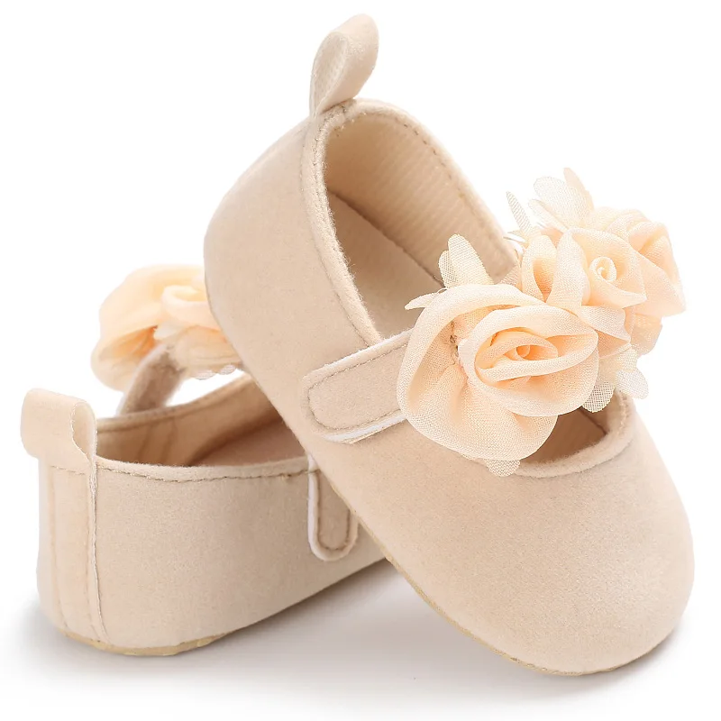 Meckior scarpe da bambino Cute Flower Princess Girls Shoes suola in cotone neonato antiscivolo Toddler First Walker culla scarpa mocassino infantile