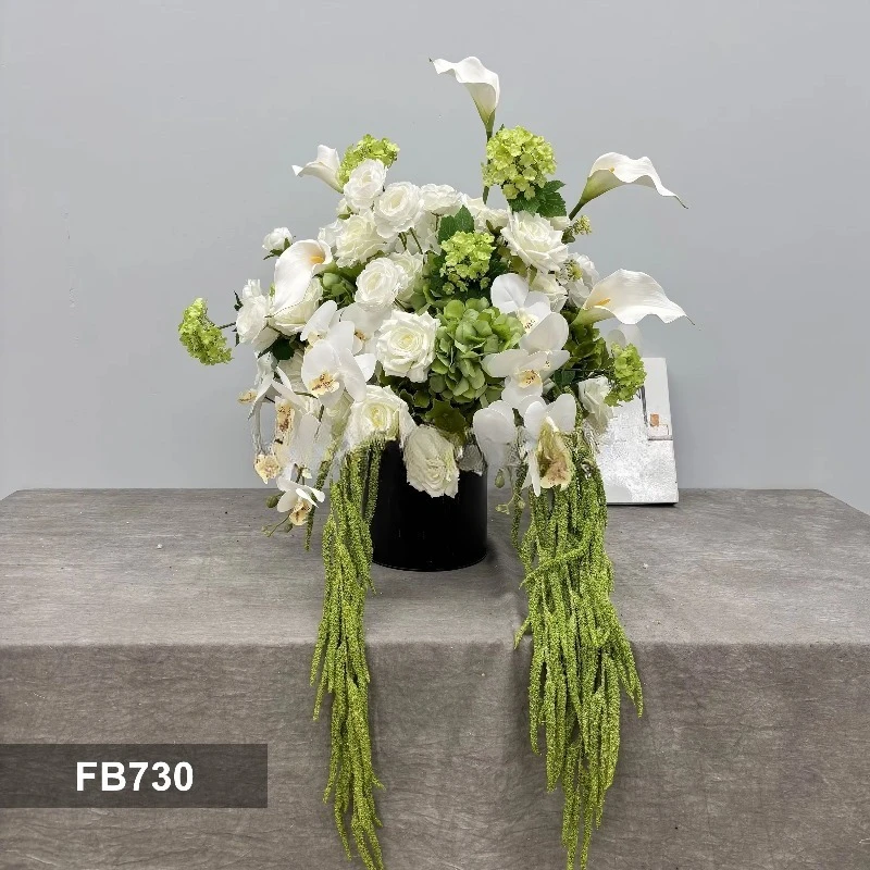 Wholesale Wedding 50cm Flower Arrangement High Quality Green Ball Flowers Wedding Decoration Flowers Artificial Reality