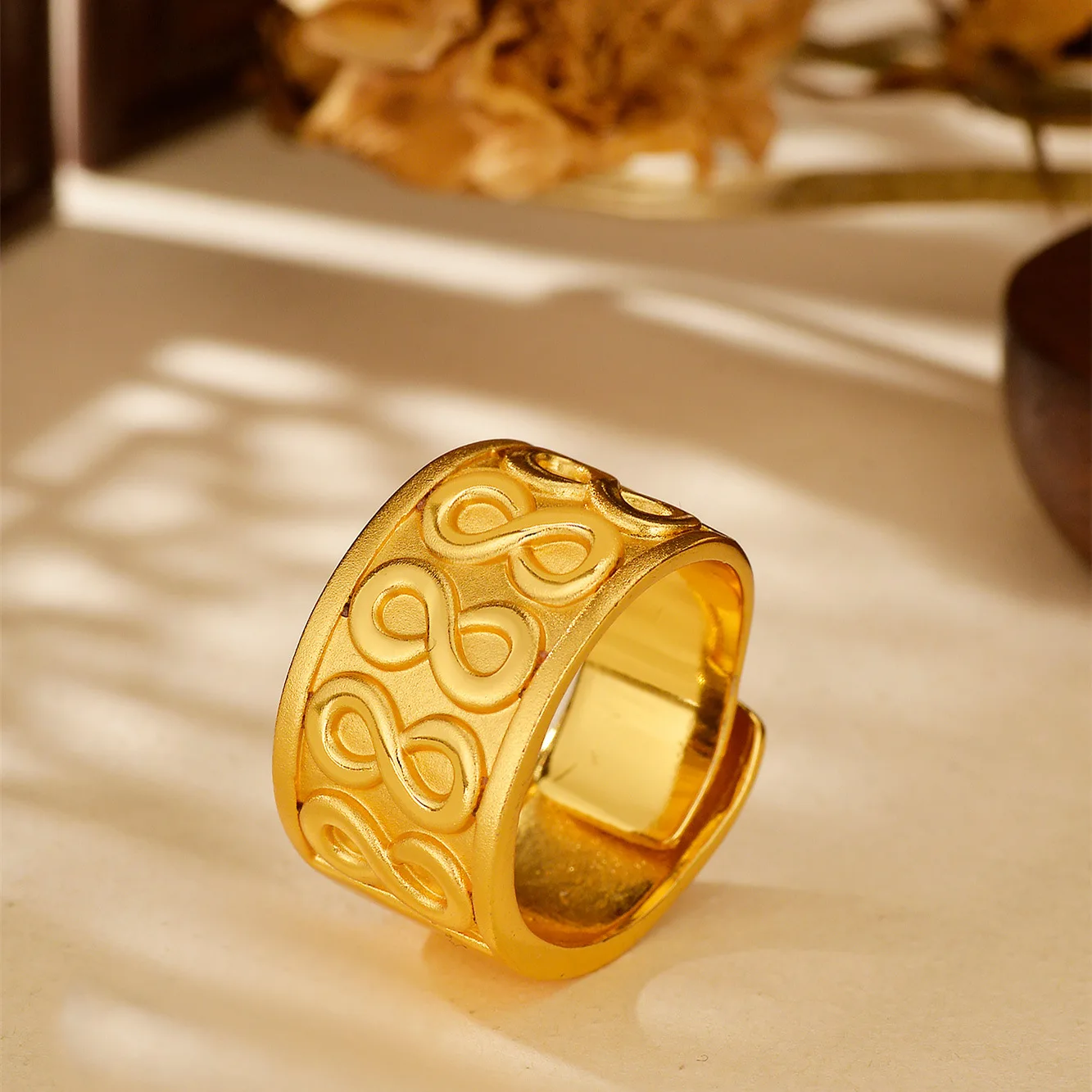 

Luxury 24K 9999 Pure Gold real gold Men's and Women's Opening Adjustable Size Ring