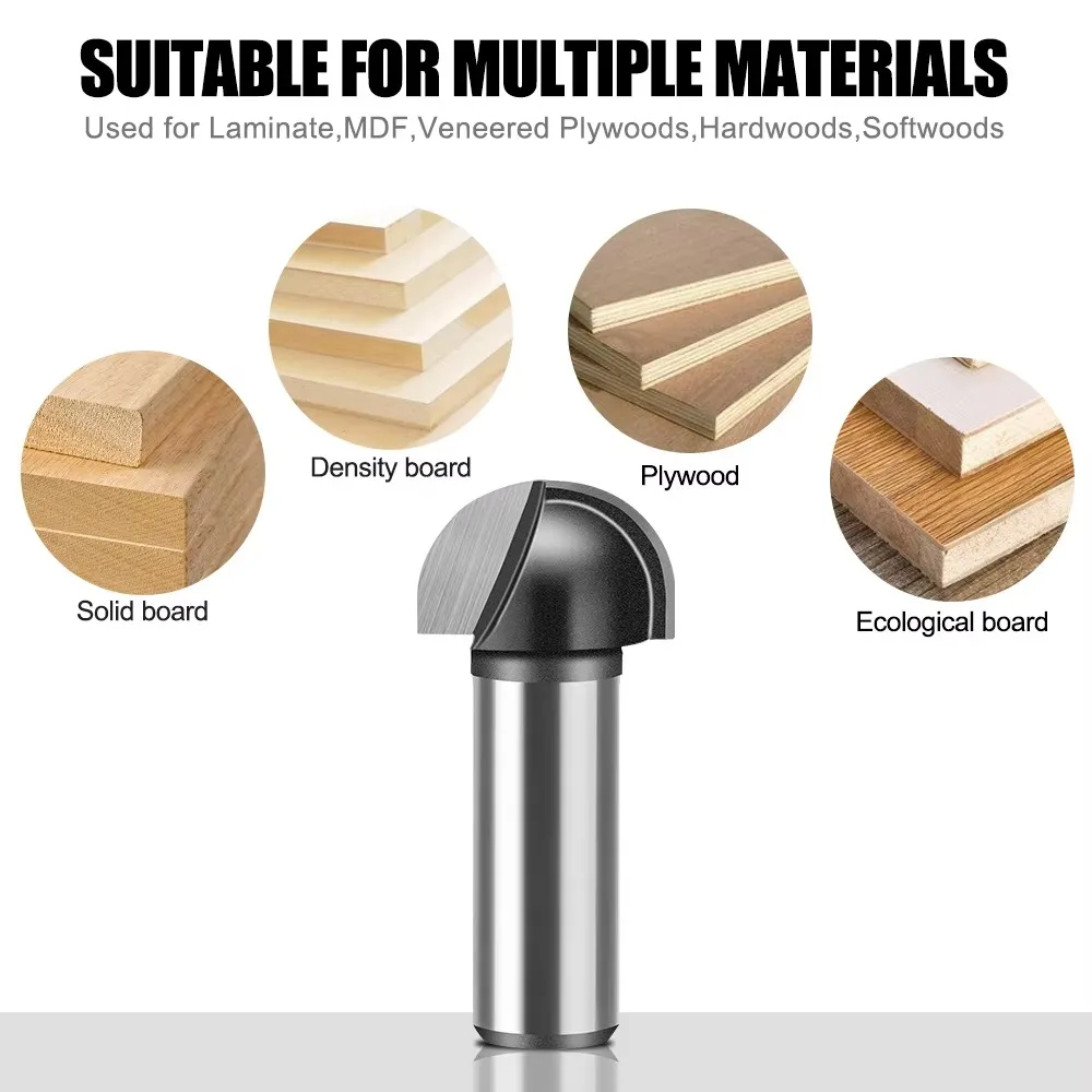 1 Pc 6mm 12mm Shank Round Bottom Router Bit Slotting Cutter Arc Cutter Engraving Machine Milling Cutter Woodworking Tools