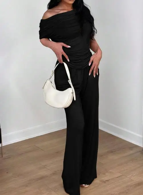 

Simple and Elegant Summer Short Sleeved Pants Set for Women's Clothing In Summer 2025