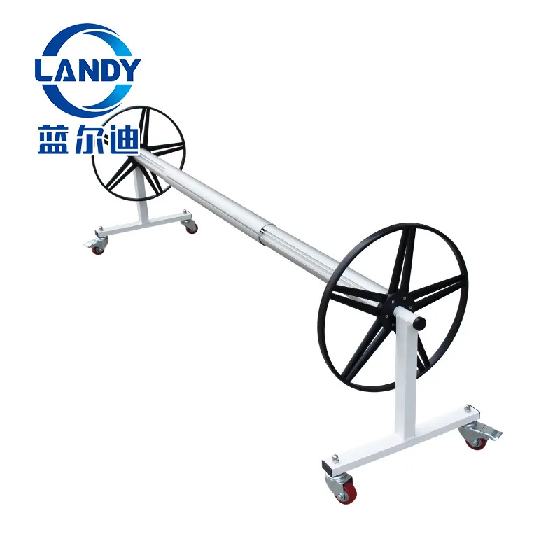 Pool Cover Reel Winder W40T Adjustable Length Aluminum Alloy Swimming Pool Cover Film Tensioner