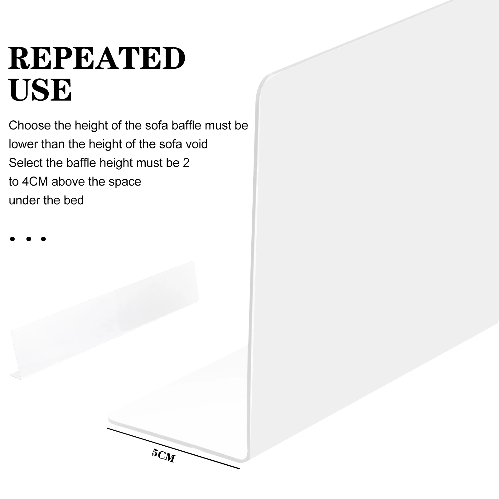 

Clear Sofa Baffle Board Ergonomic Rounded Corner Pet Barrier for Under Bed for Pets Toy Blocker