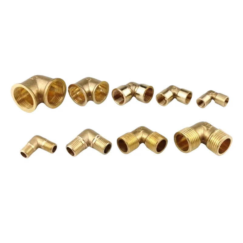 1/8' 1/4' 3/8' 1/2' Female X Male Thread 90 Deg Brass Elbow Pipe Fitting Connector Coupler For Water Fuel Copper