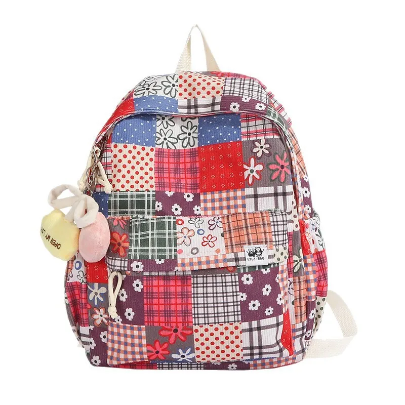 Ethnic Style Backpack For Female College Students Fashion Geometric Floral Pattern Laptop Large Capacity School Bag 2025