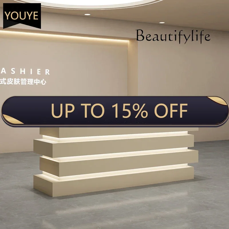 Q C Beauty Salon Bar Counter Clothing Store Cashier Counter Commercial Company Simple Hairdresser Creative Reception Desk