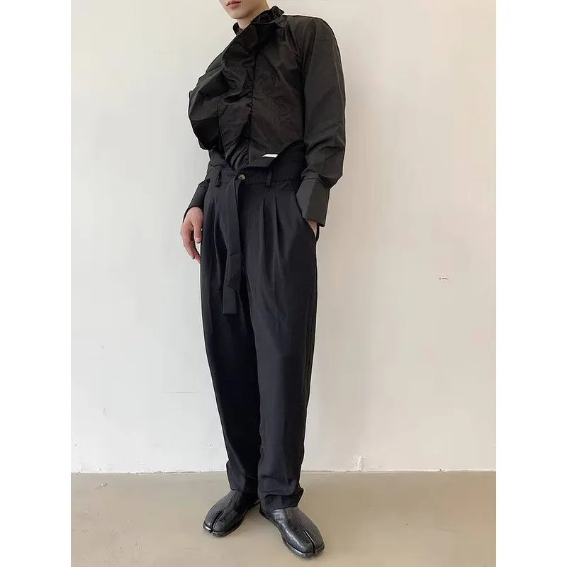 

Pants Straight Pants Autumn Men's And Slim Spring Loose Ribbon Design Men's Casual Pants Large Joggings Yamamoto Style