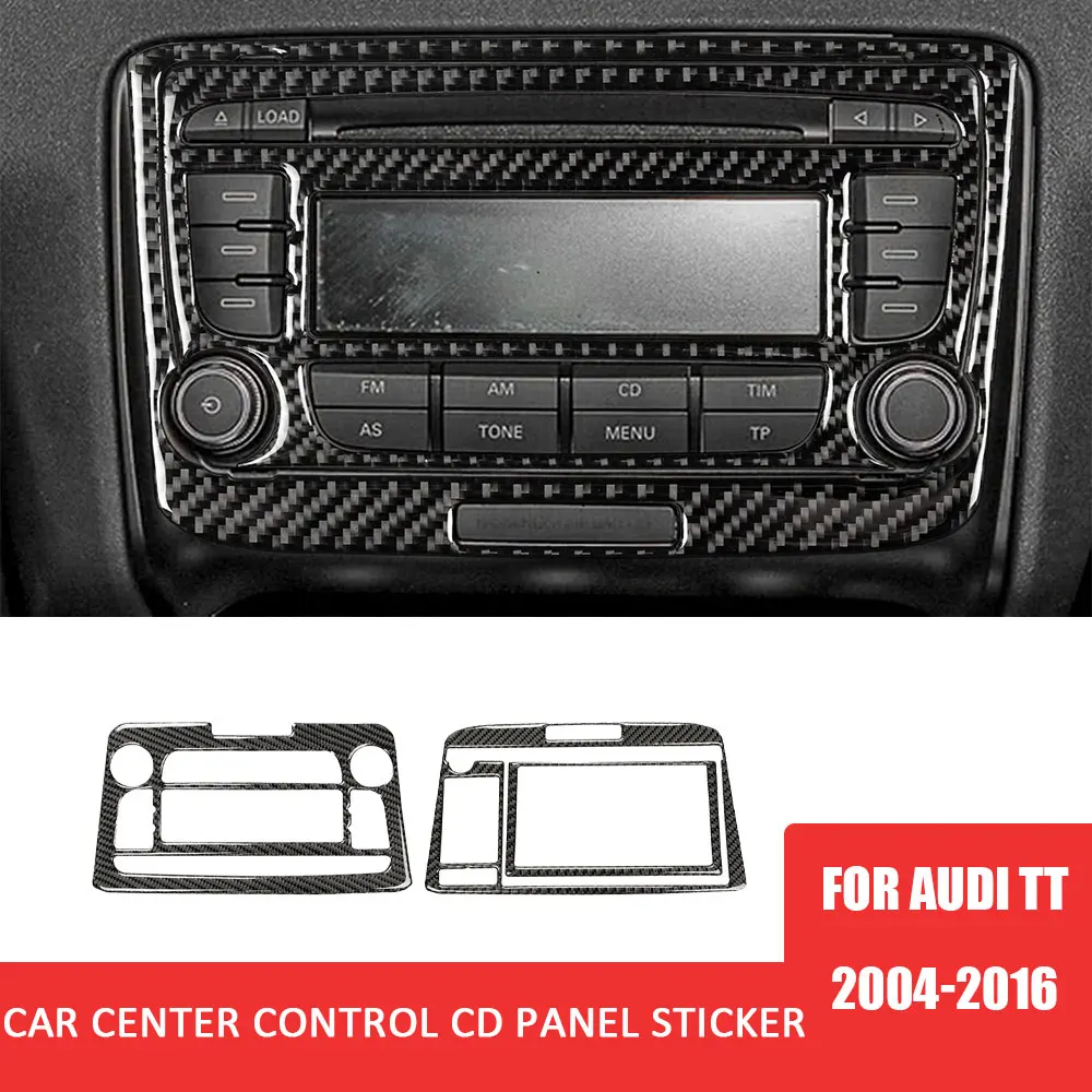 

Carbon Fiber Cover Car Center Control CD Panel Trim Sticker for Audi TT 2006-2014 Auto Interior Styling Accessories