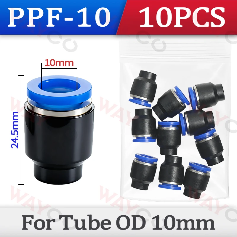 10 Stück pneumatische Steckverbinder, Schnellkupplung, Kunststoff-PPF-Rohrkappe, PP-Verschlussstopfen, 4 mm, 6 mm, 8 mm, 10 mm, Luftschlauch-Dichtungsverbinder