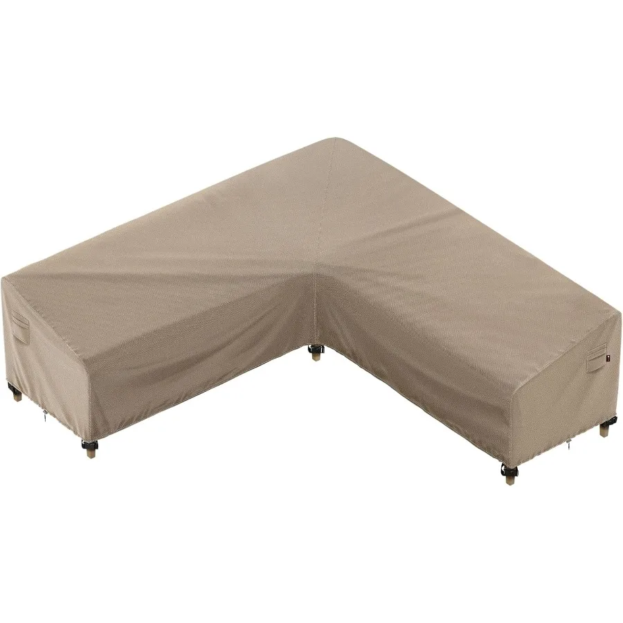 غطاء مقطعي خارجي من iBirdie مقاس 100 × 100 بوصة 99 × 98 97 × 96 L على شكل أريكة فناء مقاومة للماء ومقاومة للعوامل الجوية 600D شديدة التحمل G