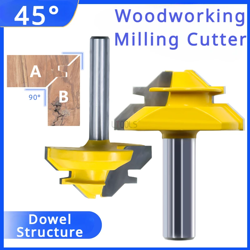 

45° Woodworking Milling Cutter Suitable For Edge Trimming Engraving Machines Dowel Alloy Milling Cutter Woodworking Knife Tools