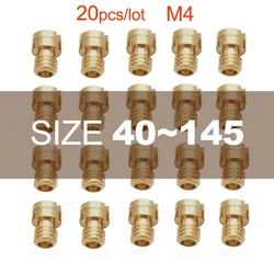 M4スクーター用メインジェットキャブレター,Mikuniehinノズル,ラウンドヘッド,Gy6 50cc 139qmb,cvk24〜26 pz19,4mm, 20個