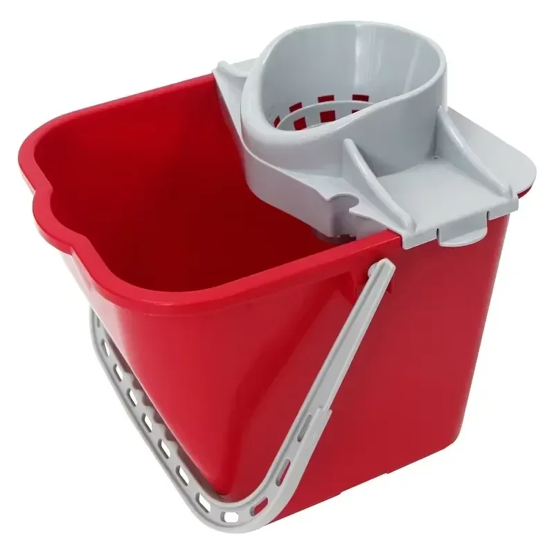 25L Round Mop Bucket with Wringer Trolley Professional Plastic Cleaning Cart Multi Task Floor Washing Pail for Home Office