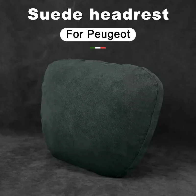 

For Peugeot 206 208 E-208 308 2008 E-2008 3008 E-3008 5008 Rifter Suede Car Neck Rest Pillow - Auto Seat Neck Support Accessory