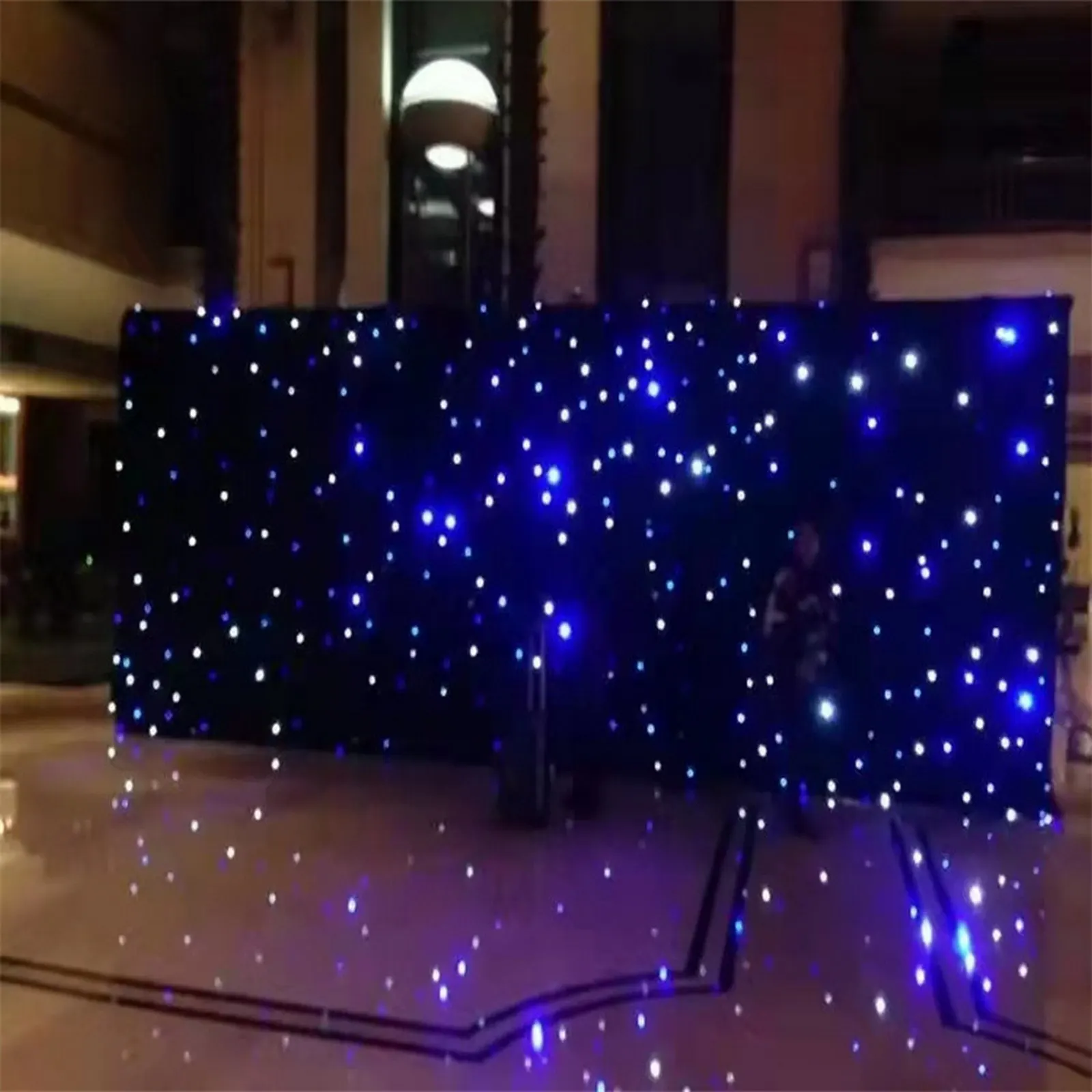 Imagem -02 - Led Estrela Pano de Fundo Cortina Vídeo Tela Efeito Iluminação Palco Background Bar dj Casamento Eventos Performances Pano Fundo 3mx3m