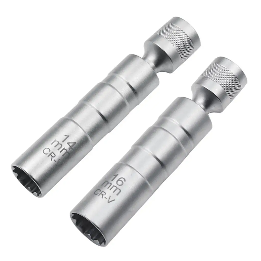 14/16mm Magnetic Spark Plug Sleeve Spark Plug Wobble Socket Lasers Tool 3/8 Drive for BMW Double Cut Car Wobble Socket